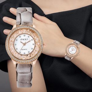 Orologi da polso Orologio alla moda con diamanti Stile europeo Ladies Girls Quadrante rotondo al quarzo