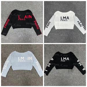 Paris Women Knit T Shirt Long Sleeve Sloping Shoulder Jumper INS Fashion Knitted Tops 4 Color260O