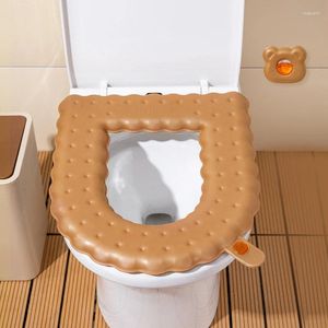 Capas de assento do vaso sanitário capa macia à prova d'água eva almofada adesivo inverno quente banheiro perto fezes protetor acessórios