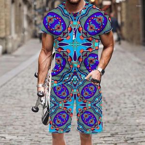 Męskie dresy z nadrukiem 3D Zestaw T-shirt luksus o szyję strój hip-hopowy letni krótki rękaw śmieszne zwykłe harajuku moda 2023 Street