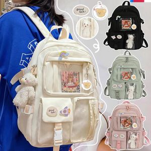 Skolväskor japanska gymnasieflickor ryggsäck skolväskor för tonårsflickor multi fickor kawaii ryggsäck kvinnor harajuku söt mochila 231016