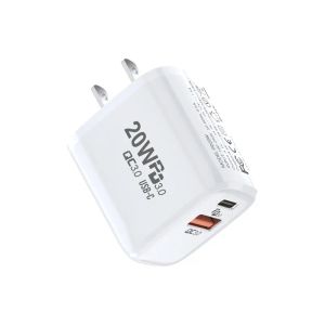 PD 20W Адаптер быстрого зарядного устройства QC3.0 USB C Quick Charger Dual Ports USB Type C Adapter Adapter US EU UK Plug для Apple iPhone 14 13 12 11 Pro Max Opc Bag Bag