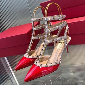 red Famous Summer Brands Women Sandals Shoes High Heel Sandals Patent Leather Black Lady Gladiator Sandalias Party Wdding Dress shoes sandal designer