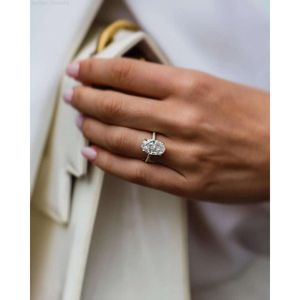 Vintage boutique 3ct oval diamante 10k sólido branco ouro moissanite anel de noivado casamento jóias de noiva anel de moissanite