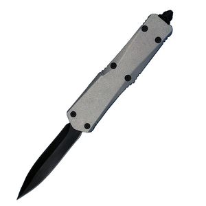 High Quality A07 Large AUTO Tactical Knife 440C Black Oxide Blade Silver Zn-al Alloy Handle EDC Pocket Knives with Nylon Bag