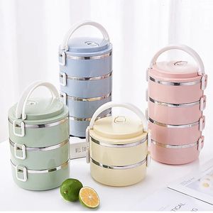 Bento Boxes 1-4 Layers Protable Lunch Box Stainless Steel Insulated Lunch Boxes Picnic School Bento Food Container for Students Workers 231013