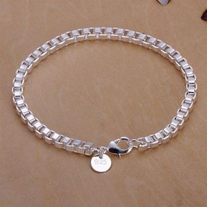 Prezent 925 Srebrna Bransoletka Aberdeen Box DFMCH172 Zupełnie Nowa moda 925 Srebrna łańcuch Bracelets262g