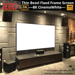 Tela de projetor de estrutura fixa de 135 polegadas Cinema Branco Tela de projeção 4K Home Theater Tela de projeção longa normal