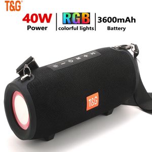 Portable Speakers T G TG322 PMPO MAX 40W Bluetooth Speaker 3600MAH RGB LED Light Wireless Waterproof Outdoor Subwoofer Stereo Loudspeaker 231017