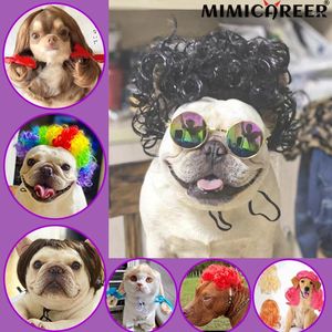 Abbigliamento per cani Parrucche per animali domestici Puntelli cosplay Fantasia di Halloween Cani sintetici Gatti Travestimenti Cappello per capelli Accessori per le vacanze Forniture