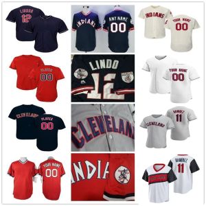 Jose Ramirez Custom Baseball Jerseys Custom Ricky Vaughn Carlos Santana Shane Bieber var Eddie Rosario Jim Thome Kenny Lofton Leonys Martin Yasiel Puig