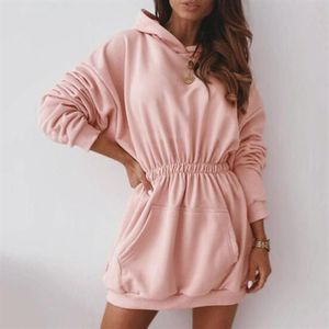 Casual Dresses hoodie tröja klänning för kvinnor vinter bodycon mini långärmad sexig solid varm kort klubb bär höstfest176s