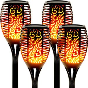 Kostenloser Versand Outdoor 12LED Solar Taschenlampe IP65 Wasserdichte Feuer Tanz Flackernde Flamme Lampe für Garten Yard Weg Dekorationen