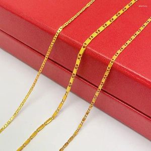 Kedjor XP -smycken -(50 cm 2,5 mm) Flera alternativ Guldpläterad 24 K Tiny Square Chain Halsband för män Kvinnor Nickelfria