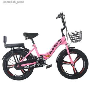 Cyklar Ride-ons Child Bicycle 18/20/22 Inch Single Speed ​​Bike Fold One Wheel 6-12 år gammal med baksäte Student Casual Mobility Scooter Q231017