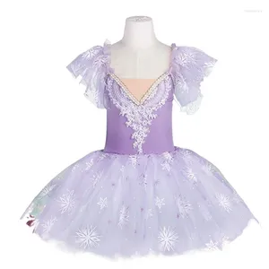 Bühnenabnutzung Ballett-Tanzkleid für Mädchen Rosa Blau Pailletten Ballerina Party Praxis Kleidung Gymnastik Trikot Tanzbekleidung