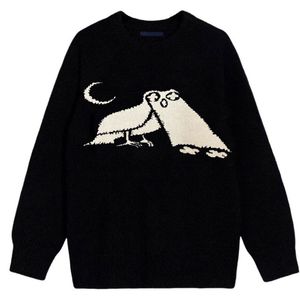 Wysoka wersja Autumn New Owl Casual okrągły sweter bawełniana przędza jest bardzo wygodna i modna dla domów i topów