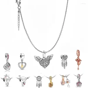 Pendant Necklaces BRACE CODE Tassel Alloy Fashion Jewelry Lady Love Angel Wing Rose Flower Necklace Gifts