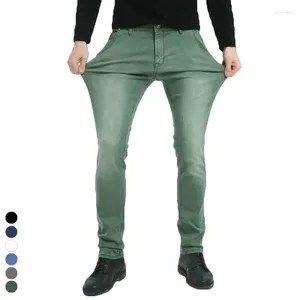 Men's Jeans 2023 Elastic Fashion Slim Skinny Casual Pants Trousers Jean Male Green Black Blue Men