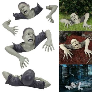 Halloween Crawling Zombie Horror Props Outdoor Garden Statue Graveyard Decor Pop