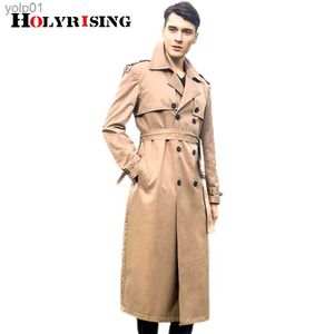 Wollmischungen für Herren, S-6XL, langer Trenchcoat für Herren, zweireihiger Windjacke für Geschäftsleute, über Knie, Knöchel, großer Mantel, Herbstkleidung für große Herren, L231017