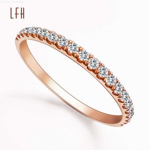 미니멀리스트 여성 Moissanite Ring Micro-Set Finger Ring Moissanite Diamond 18K Real Gold Ring