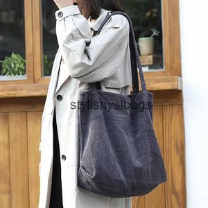 Shoulder Bags Cross Body Fashion Large Capacity Shoulder Bags Shopping Casual Women's Handbag Art Canvas Simple Corduroy Shoulder Bagstylishyslbags