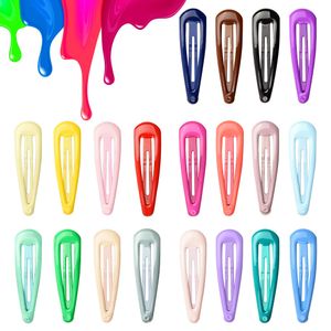 20pcs/lot Sweet Snap Barrettes Women Girls Cute Colorful Waterdrop Hairpin BB Hair Clips Hairgrip Solid Pin Fashion Hair Accessories 2829