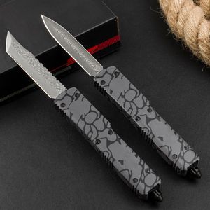 Högkvalitativ H1103 Automatisk taktisk kniv VG10 Damascus Steel Blade CNC 3D -belagd luftfart Aluminiumhandtag utomhusöverlevnad Taktiska knivar med nylonpåse