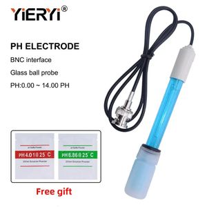 Medidores de PH Yieryi PH Eletrodo Sonda BNC Conector para Aquário Controlador de PH Medidor Sensor Gib com Líquido de Calibração 231017