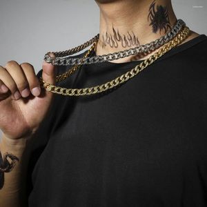 Kubanische Halskette mit eingelegtem Zirkonia, Hip-Hop-Rock-Kette, Persönlichkeit, europäischer und amerikanischer urbaner Mode-Herrenschmuck
