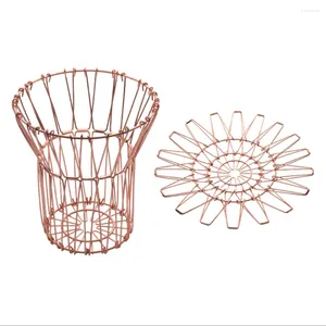 Storage Baskets Multifunction Fruit Basket Organizer Bowl Tray Metal Wire Drain Rack Candy For Kitchen Home Holder Desk