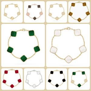 Jóias de pulseira de trevo de luxo jóias de grife para mulheres 4/ quatro folhas covelet green verde preto 18k marinho marinho de ouro Mãe de pérolas Presentes