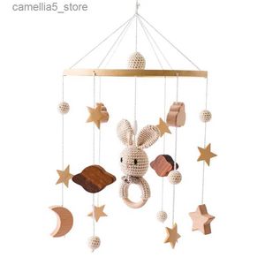 Mobiles# Baby Cloud Grzechotki Crib Mobile Toys 0-12 miesięcy Bell Musical Box Nowonarodzone łóżko Toddler Q231017