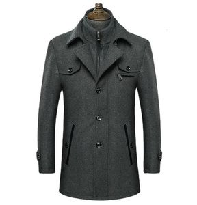 Мужские шерстяные зимние мужские классические модные плащи Куртки мужские длинные приталенные пальто повседневная теплая верхняя одежда ветровка 231017