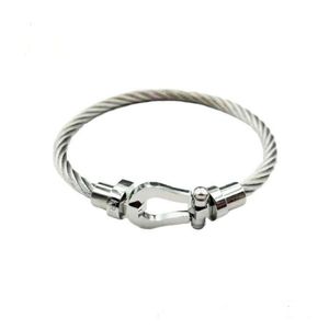 and Luxurious Hot Selling Horseshoe Shaped Magnetic Buckle Stainless Wire DIY Steel Rose Gold Bracelet