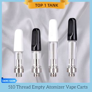 Ultra-Low Price Warehouse Atomizers Ceramic Coil Carts Vape Patrones Tom Tank Device 510 Tråd tjock oljepatron Glas Tankvape penna E-cigarettsatser i lager