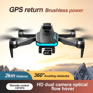 High end Electric RC Aircraft S132 Pro Drone 8K Professional with Camera 5G WIFI GPS Brushless Motor 2KM Optical Flow Obstacle Avoidance FPV RC Quadcopter Mini Drones