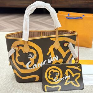 Designerinnen Frauen Graffiti Einkaufstasche Leder Muster Einkaufsbörsen Totes Handtaschen Schulter Beach Bags Brand Designer Beutel Handtasche
