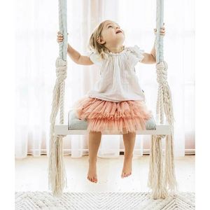 Altalene Jumpers Buttafuori Altalena per bambini Sedia per bambini Altalene sospese Set Giocattolo per bambini Dondolo Sedile in legno massello con cuscino Sicurezza Baby Indoor Baby Room Decor 231017