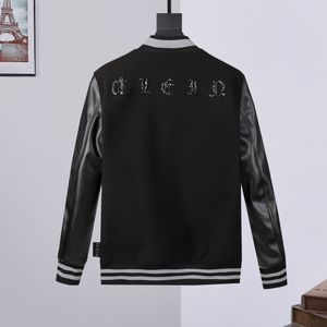 Plein Bear College Kurtka Koszykówka Zima Zimowa warstwa męska Bawełniana Pilot Pilot Army Bomber Jacket Casual Baseball Jackets Varsity Płaszcz 84168