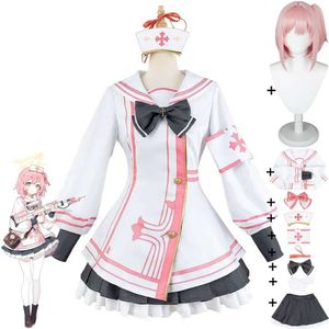 Cosplay oyunu sumi seria mavi arşiv projesi mx cosplay kostüm peruk anime trinity genel okul seksi kadın hemşire üniforma calliowen takım elbise