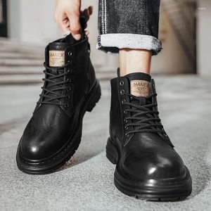 665 Top Fashion Boots High Men عرضية للأحذية 2024 دراجة نارية من الدانتيل في الهواء الطلق للرجال المشي جلدي 997 277