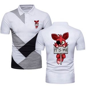Polo Shirts Men's TShirts It's Me Kawaii FNAF Plush Foxy Tees Military Style Short Sleeve Jersey Golftennis Contrast Color Polo