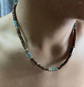 Kedjor mäns afrikanska halsband kung sten pärlor smycken surfing gåvor kokosnöt skal strandhalsband.