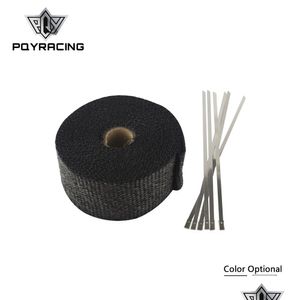 Racing - 2 X 5Meter Thermal Wrap Header Warp Exhaust Insating Pipe Add 6 Pcs 20Cm Ties Pqy1805 Drop Delivery