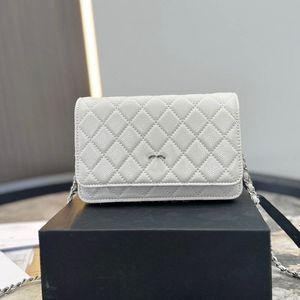 Retro Woc Mulheres Designer Bolsa Crossbody Couro Genuíno Caviar Acolchoado Flap Multi Bolso Bolsa de Ombro Clássico Portátil Bolsa nas Axilas Porta Cartão Carteira Zippy 18,5 CM