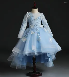 Mädchenkleider für Kinder, Applikationen, Spitze, Blumenmädchenkleid, Festzug, Party, Hochzeit, Ballkleid, Langarm, Abschlussball, Prinzessin, formelle Anlässe