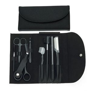 Aparador de sobrancelha 8 em 1, kit de aparamento masculino, pinça portátil e conjunto de tesoura para cuidados com a higiene, homens e mulheres 231016