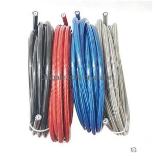 Motorcycle An3 5M/Lot Braided Stainless Steel Nylon Brake Line Hose Fluid Hydraic Ptfe Gas Oil Fuel Tube Pipe